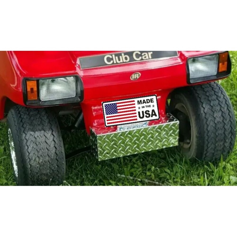 Club Car DS Golf Cart Diamond Plate Polished Front Bumper Cover 1981 and up USA